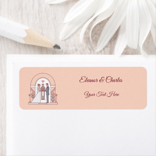 Étiquette Mariage Art Déco de Conte de Fées (En situation)