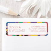 Étiquette Mariage artistique Abstrait coloré (En situation)