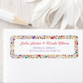 Étiquette Mariage au Jardin de Fleurs Exotiques de Wild Rose (En situation)