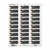 Étiquette Mariage au vin rouge de Bourgogne au charbon rusti (Feuille entière)