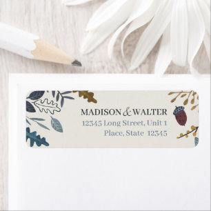Étiquette Mariage automnal rustique aux feuilles tombantes