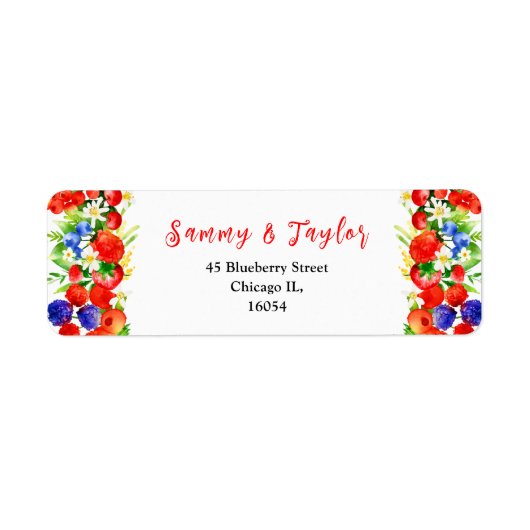 Étiquette Mariage aux Baies et Feuillages Mixtes (Devant)