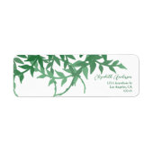 Étiquette Mariage aux feuilles botaniques rustiques (Devant)