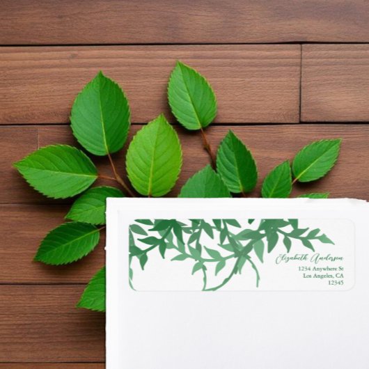 Étiquette Mariage aux feuilles botaniques rustiques