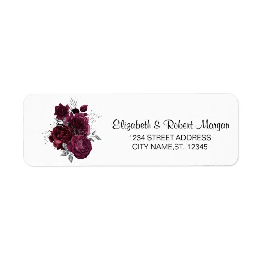 Étiquette Mariage aux Roses de Bourgogne (Devant)