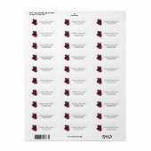 Étiquette Mariage aux Roses de Bourgogne (Feuille entière)