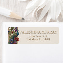 Mariage aux tons de bijoux avec des paons et des f