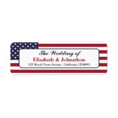 Étiquette Mariage avec Drapeau Américain (Devant)