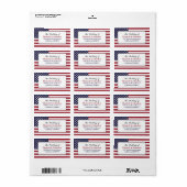 Étiquette Mariage avec Drapeau Américain (Feuille entière)