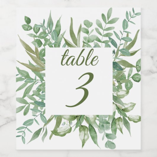 étiquette mariage avec numéro de table. (Étiquettes simples)