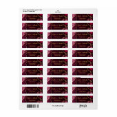 Étiquette Mariage Bille d'Agate Rouge et Or (Feuille entière)
