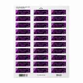 Étiquette Mariage Bille d'Agate Violette et Argentée (Feuille entière)