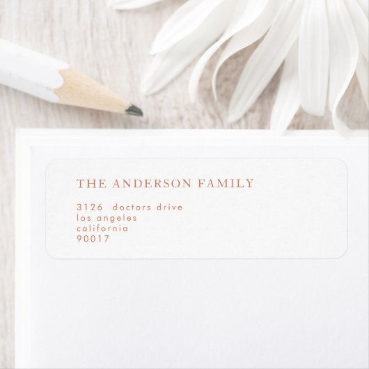 Étiquette Mariage blanc Boho de texte orange brûlé (En situation)