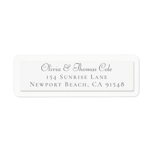 Étiquette Mariage blanc Embossé classique Elegant Faux Retou (Devant)