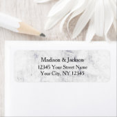 Étiquette Mariage blanc et gris chic Adresse de retour (En situation)