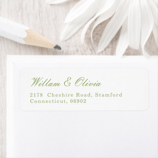 Étiquette Mariage Blanc et Vert (En situation)