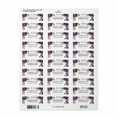 Étiquette Mariage blanc floral élégant violet et argenté (Feuille entière)