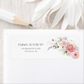 Étiquette Mariage blanc rose Fleur sauvage (En situation)