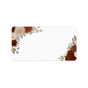 Étiquette Mariage blanc Rose rouille