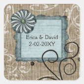 étiquette mariage bleu (Devant)