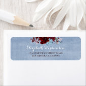 Étiquette Mariage bleu Bourgogne et Dusty (En situation)