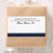 Étiquette Mariage bleu de la marine Damask (En situation)
