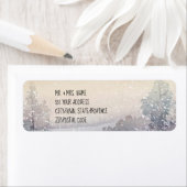 Étiquette Mariage bleu et blanc d'hiver (En situation)