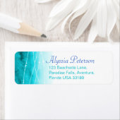 Étiquette mariage bleu mer Abstraite adresse de réponse (En situation)