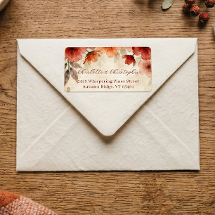 Étiquette Mariage Bohème Automne Aquarelle Floral Terracotta