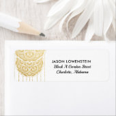 Étiquette Mariage Boho Mandala Faux Gold Faux (En situation)