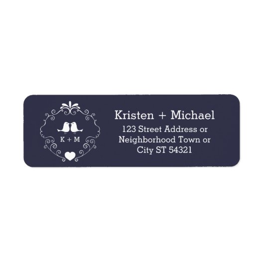 Étiquette Mariage Boho Swirls (couleur Arrière - plan modifi (Devant)