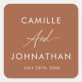 Étiquette Mariage Boho Terracotta (Devant)