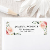 Étiquette Mariage botanique géométrique rose pâle (En situation)