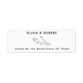 Étiquette Mariage botanique rustique Adresse de retour Label (Devant)
