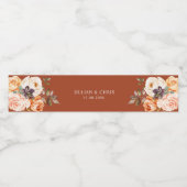 étiquette mariage bouteille d'eau à fleurs automne (Étiquettes simples)