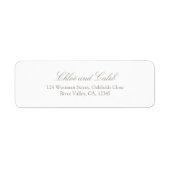 Étiquette Mariage calligraphie minimaliste blanc (Devant)