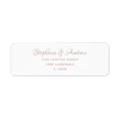 Étiquette Mariage Calligraphie Or Rose (Devant)