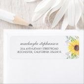 Étiquette Mariage campagnard de tournesols rustiques (En situation)