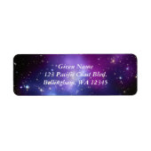 Étiquette Mariage céleste de Galaxie violette (Devant)