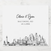 Étiquette Mariage Champagne Baltimore (Étiquettes simples)