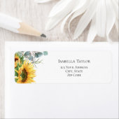Étiquette Mariage Champêtre au Tournesol (En situation)