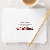 Étiquette Mariage Champêtre Chic Bordeaux Marsala Rouge Flor (En situation)