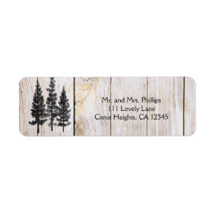 Étiquette Mariage champêtre simple en bois de pins rustiques