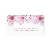 Étiquette Mariage chic en fleurs de cerises (Devant)