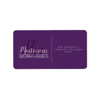Étiquette Mariage Chic Moderne Élégant Simple Lavande Purple