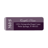 Étiquette Mariage Chic Moderne Violet (Devant)