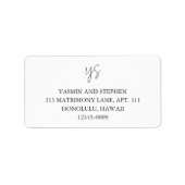 Étiquette Mariage Chic Noir et Blanc Moderne (Devant)