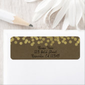 Étiquette Mariage Chic Rustique Kraft Moderne Or (En situation)