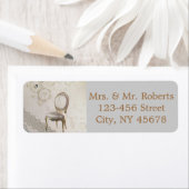 Étiquette Mariage classique élégant dentelle paris vintage (En situation)