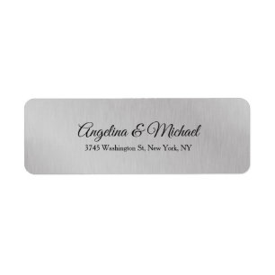Étiquette Mariage classique élégant gris clair